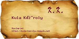Kula Károly névjegykártya