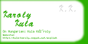 karoly kula business card